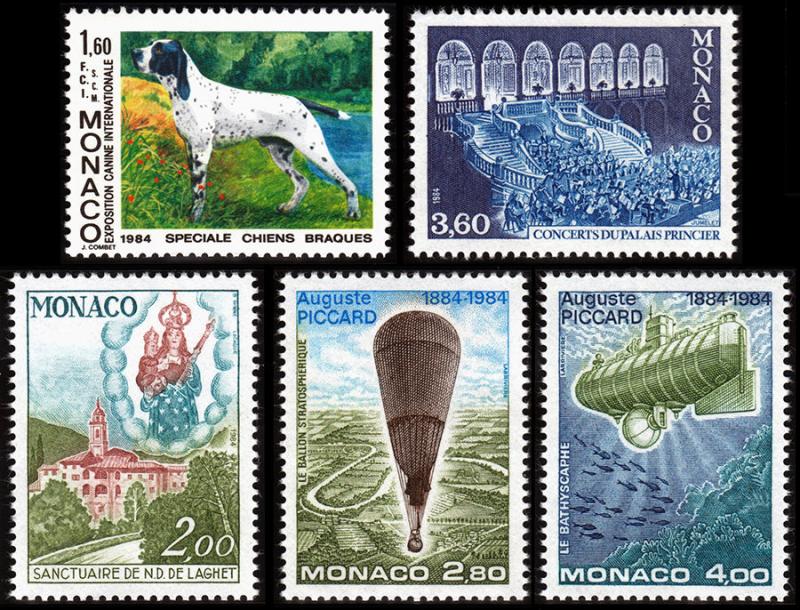 Monaco Scott 1431, 1432, 1433-1434, 1435 (1984) Mint NH VF