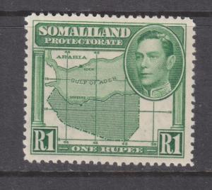 SOMALILAND PROTECTORATE, 1938 KGVI, 1r. Green, lhm.