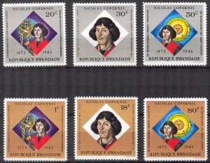 Rwanda 1973 Space Astronomy Copernicus set of 6 MNH