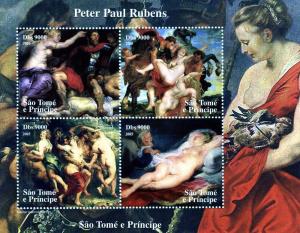 Sao Tome and Principe 2005 Peter Paul Rubens Famos Nudes Paintings Shlt.(4) MNH