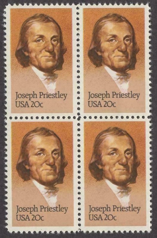 Scott # 2038 - US Block Of 4 - Joseph Priestley - MNH - 1983