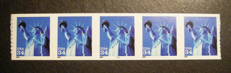 Scott 3477, 34 cent Statue of Liberty, PNC5, #5555, MNH