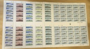 FULL SHEETS Tuvalu 1990 SC 543-8 - WWII Ships - 40 Sets of 6v - MNH