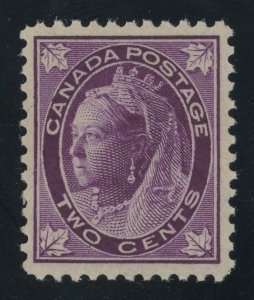 Canada 68 - 2 cent Queen Victoria Maple Leaf - VF Mint never hinged