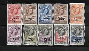 BECHUANALAND PROTECTORATE, 169-179, MNH, CATTLE, BAOBAB TREE, ELIZABETH II SURCD