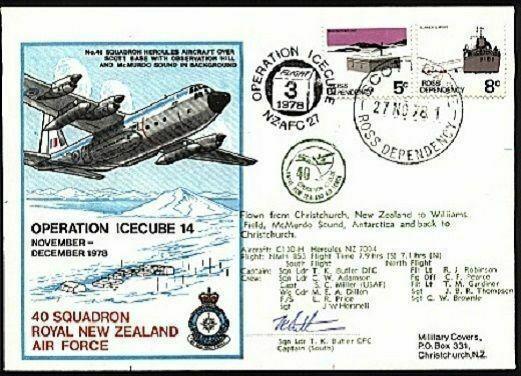 NEW ZEALAND ANTARCTIC 1978 RNZAF signed flight cover ex Scott Base.........27812