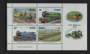 Ireland   #581-584a  MNH  1984  sheet  locomotives