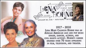 18-025 2018 Lena Horne Pictorial Postmark FDC Black Heritage