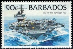 Aircraft Carrier, USS John F. Kennedy, Barbados SC#882a MNH