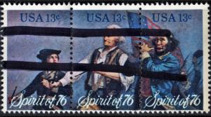 SC#1629-31 13¢ Bicentennial Issue Strip of Three (1976) Used