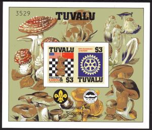 Tuvalu 1986 Sc#352  Chess/Rotary/Fungi/Scouts S/S IMPERF.Decorative Numered MNH
