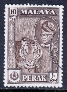 Malaya (Perak) - Scott #132 - Used - Sepia - SCV $0.25