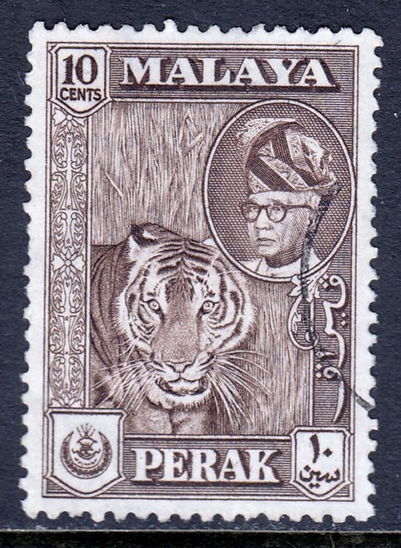 Malaya (Perak) - Scott #132 - Used - Sepia - SCV $0.25