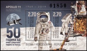 BOSNIA HERZEGOVINA SRPSKA 2019 SPACE APOLLO 11 ESPACE RAUMFAHRT SPAZIO [#1901]