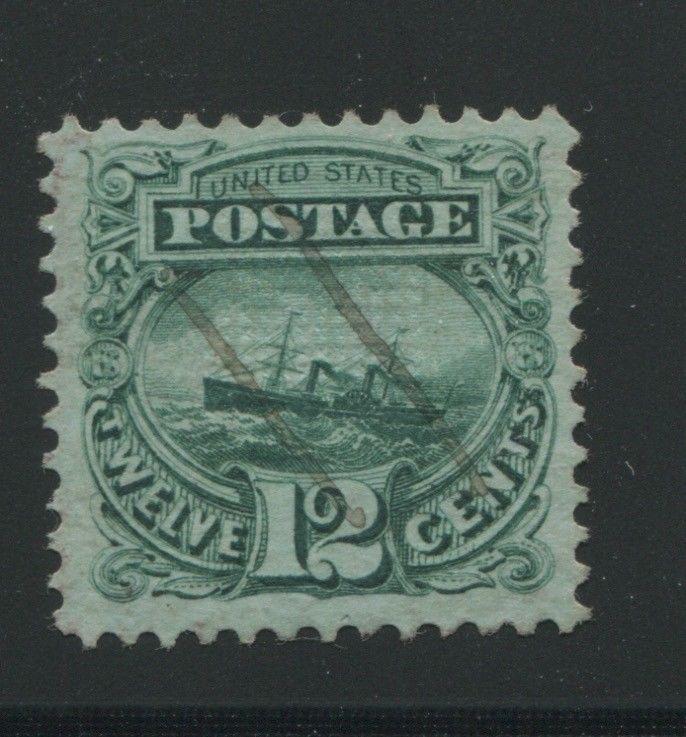 1869 US Stamp #117 12c Used Very Fine Pen Cancel Catalogue Value $200 Certified