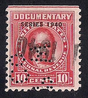 #R294 10 cents Crawford 1940 Documentary Stamp used VF