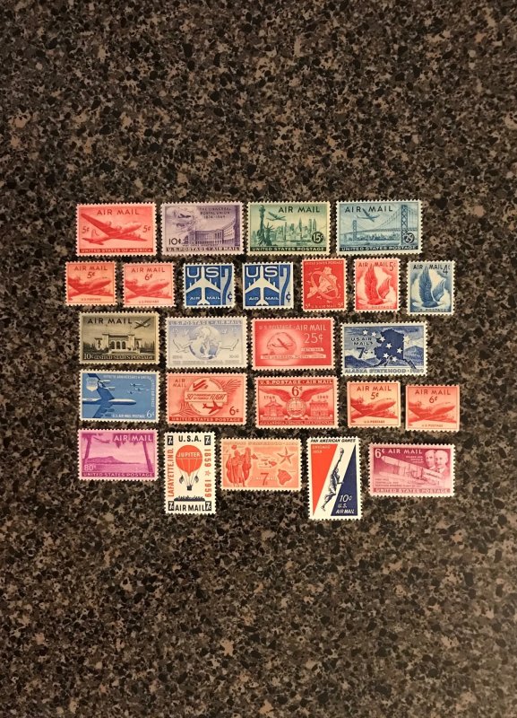 C32 to C56 US Airmails, MNH, full set of 25