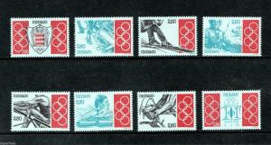 1993 Monaco Olympic summer & winter postage stamp set  MNH Sc 1864-71 CV$10 