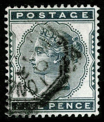 SG169, 5d indigo, FINE USED. Cat £110.