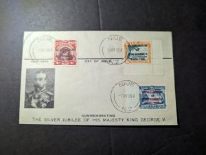 1935 British Cook Islands First Day Cover FDC Niue HM King George V Jubilee