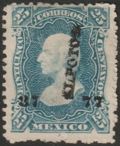 Mexico 1877 Sc 109 used SL Potosi 37 77 overprint