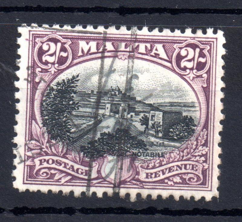 Malta 1926 2/- black and purple fine used SG168 WS7787