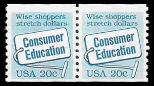 PCBstamps  US #2005 Coil Pair 40c(2x20c)Consumer Education, MNH, (25)