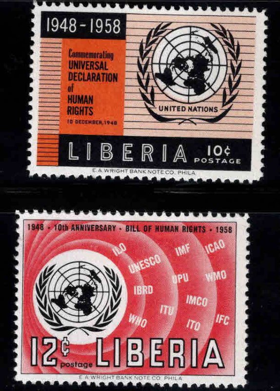 LIBERIA Scott 381-382 MH* short stamp set