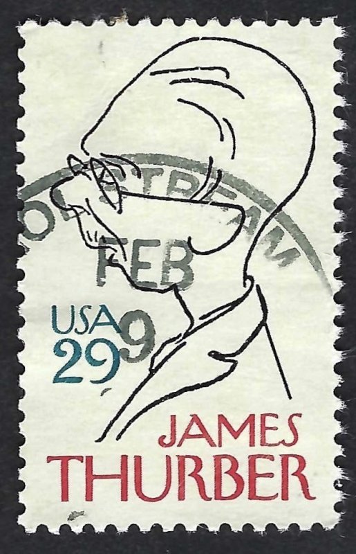 United States #2862 29¢ James Thurber (1994). Used.