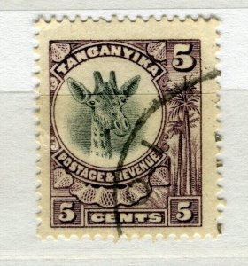 BRITISH KUT; TANGANYIKA 1920s early Giraffe issue fine used 5c. value