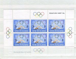 NEW ZEALAND; 1968 early Olympic Health issue fine Mint hinged SHEET