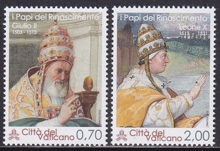 Vatican City 2013 Sc 1539-40 Popes of the Renaissance Stamp MNH