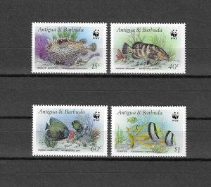 ANTIGUA & BARBUDA 1987 WWF SG 1077/79/81/2 MNH Cat £12.50