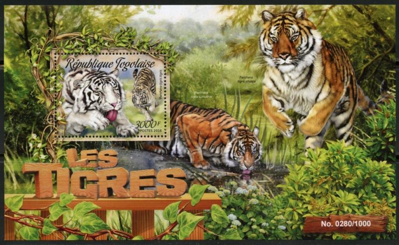 TOGO 2016 TIGERS  SOUVENIR SHEET MINT NEVER HINGED