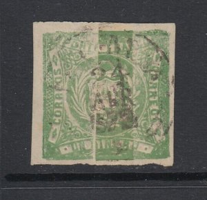 Peru, Scott 14 var, used, Double Paper variety (hinged into place)