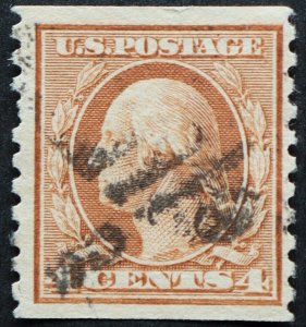 U.S. Used #495 4c Washington Coil. VF - XF. 1919 Duplex Cancel. Choice!