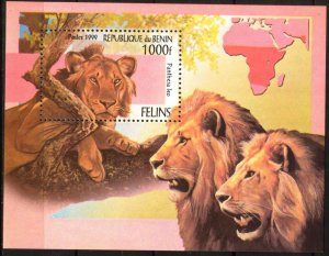 Benin 1999 Wild Cats Lions S/S MNH