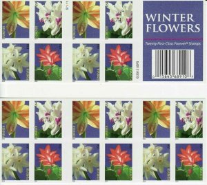 Scott 4865 CF1  Counterfeit Winter Flowers Booklet of 20 First Class Stamps