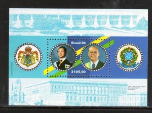 BRAZIL #1904 1984 VISIT OF KING CARL XVI OF SWEDEN MINT VF NH O.G S/S