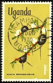 Flower, Black-galled Acacia, Uganda stamp SC#124 used