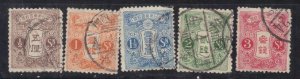 JAPAN SCOTT #127-131 USED  1914-25