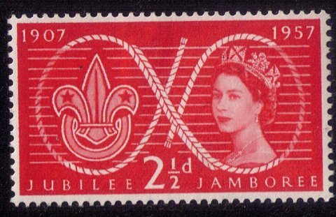 Great Britain Sc #334 MNH 2-1/2P SCARLET F-VF