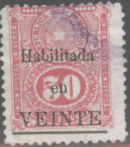 Paraguay Scott 208 Used, overprint stamp