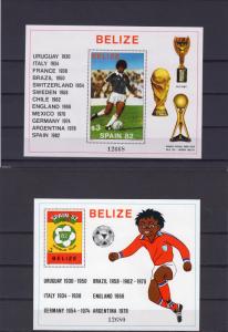 Belize 1981 Sc#607/608 WORLD CUP SPAIN 1982 CHAMPIONSHIPS 2 S/S MNH