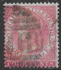 Straits Settlements  11   1867  4 cents  fine used