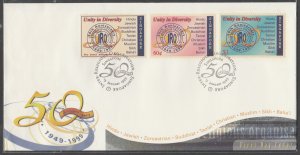 Singapore 1999 50th Anniv of Inter-Religions Organisation FDC SG#975-977