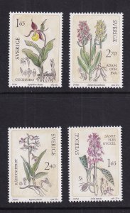 Sweden   #1419a-1419d   MNH  1982  wild orchids