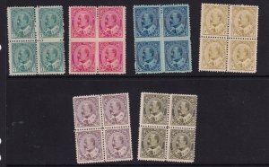 CANADA # 89-94 VF-FVF-MINT NO GUM & PAPER ADHESION KEV11 BLKS OF 4 CAT VAL $5100