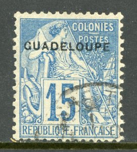 Guadeloupe 1891 French Colony 15¢ Blue Stanley Gibbons #26 Mint  D899