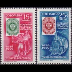 COLOMBIA 1959 - Scott# 711-2 Stamp Cent. 15-25c NH